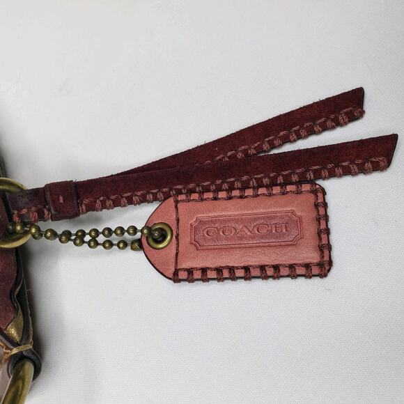 RARE Coach VTG Soho Bag Pink Mauve Leather Studded Western Boho Braided Purse - Picture 10 of 16